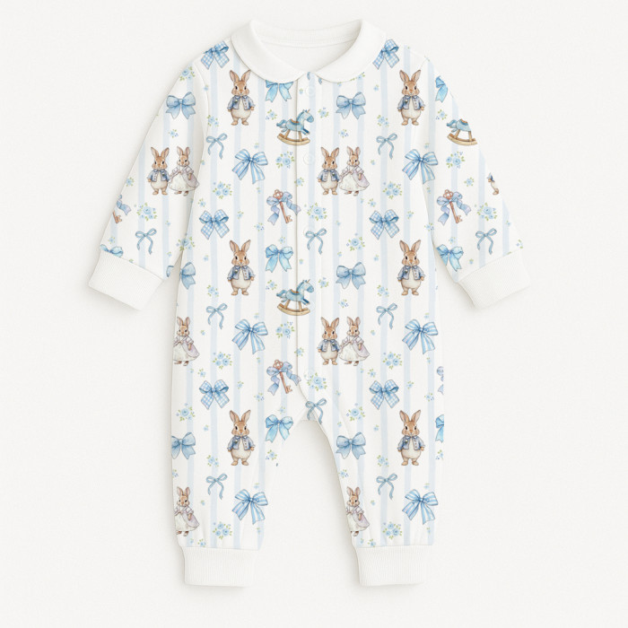 Ромпер с длинным рукавом и воротником K060CL LULU BLUE