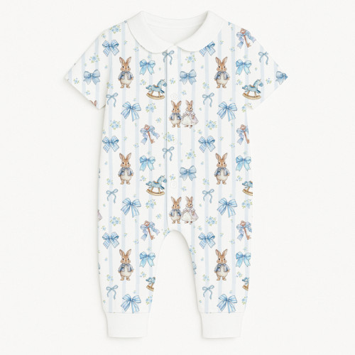 Ромпер с коротким рукавом и воротником K061CL LULU BLUE