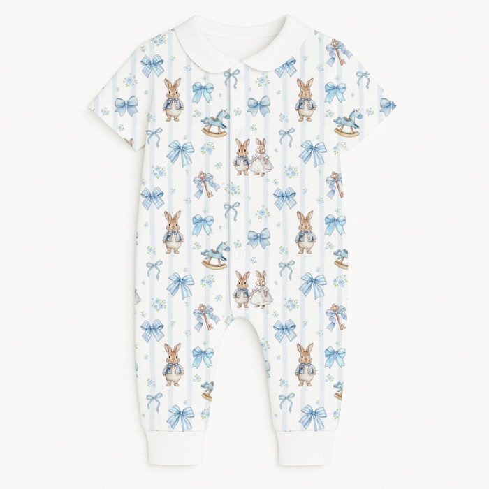 Ромпер з коротким рукавом i комірцем K061CL LULU BLUE