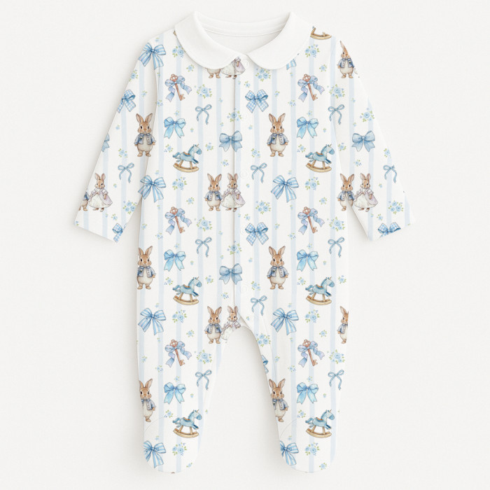 Слип с воротничком из 100% хлопка Pima — модель K063 LULU BLUE