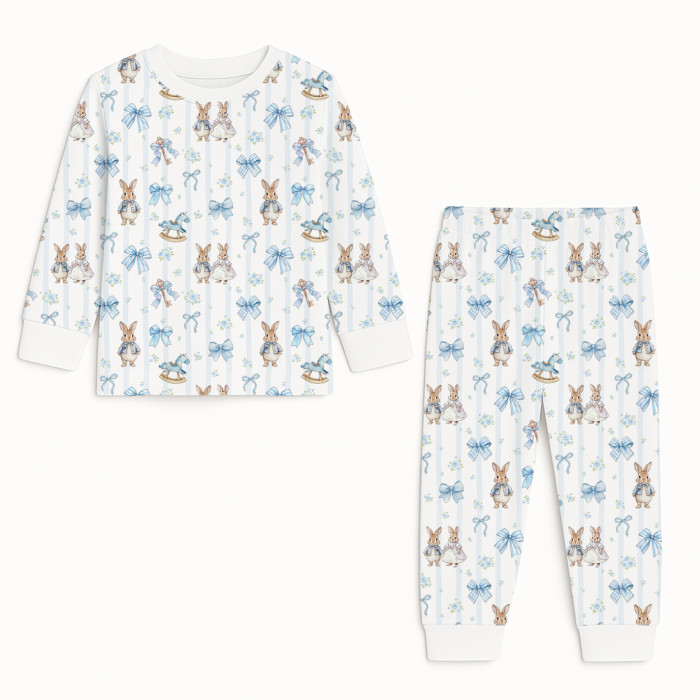 Дитяча піжама з довгим рукавом з 100% pima котона PJ001 LULU BLUE
