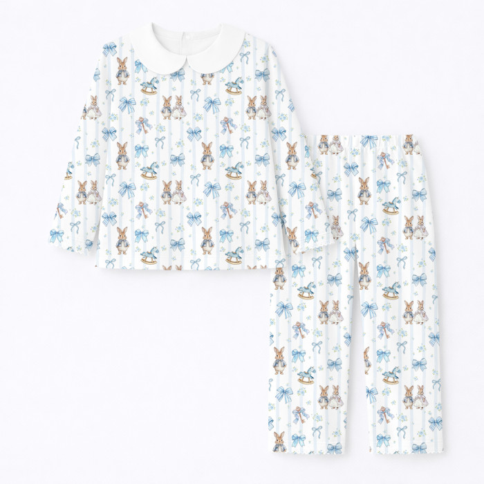 Дитяча піжама з комірцем 100% pima котона PJ020 LULU BLUE