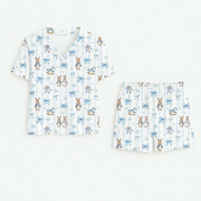 Дитяча піжама з коротким рукавом і шортами PJ023 LULU BLUE