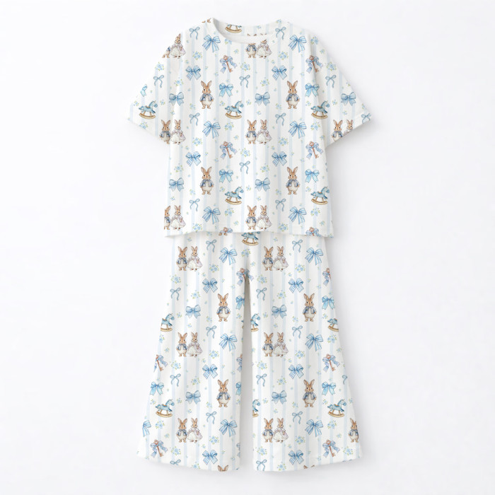 Дитячий сет з футболкою oversize та штанами палаццо PJ030 100% Pima Cotton
