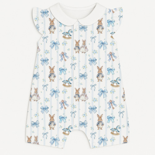 Песочник из хлопка Supima с крылышками и воротником R007CL LULU BLUE