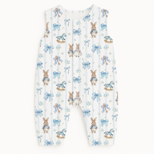 Длинный песочник с рукавами из хлопка Supima R009 LULU BLUE