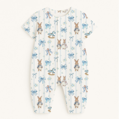 Длинный песочник с рукавами из хлопка Supima R017 LULU BLUE
