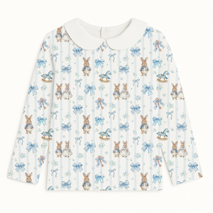 Футболка с длинным рукавом для мальчиков и девочек  з комiрцем TSH002CL LULU BLUE