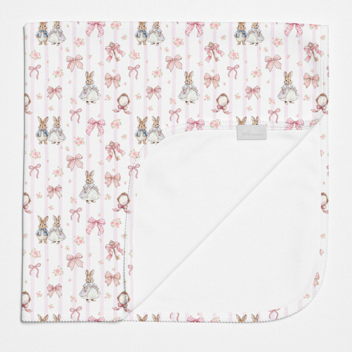 Двухслойное одеяльце-пеленка для малышей BL001  LULU PINK