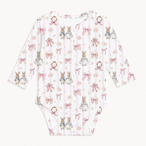 Боди с длинным рукавом  для малышей BLS001  LULU PINK