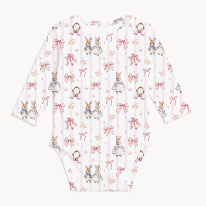 Боди с длинным рукавом  для малышей BLS001  LULU PINK