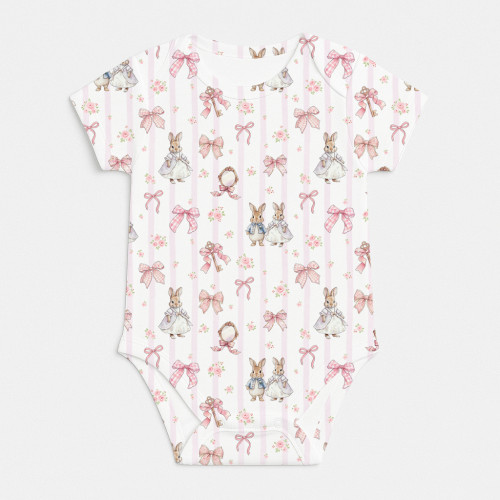 Боди с коротким рукавом  для малышей BSHL001  LULU PINK