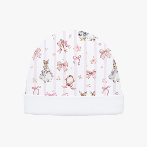 Детская шапочка с отворотом H004  LULU PINK
