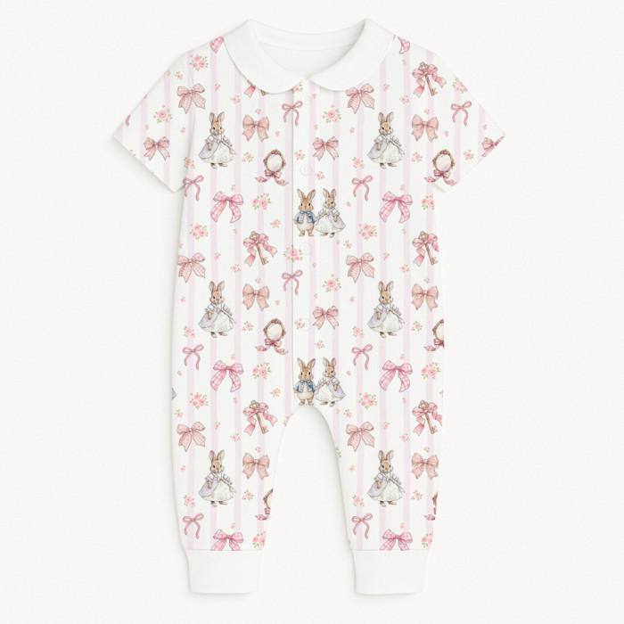 Ромпер з коротким рукавом i комірцем K061CL LULU PINK