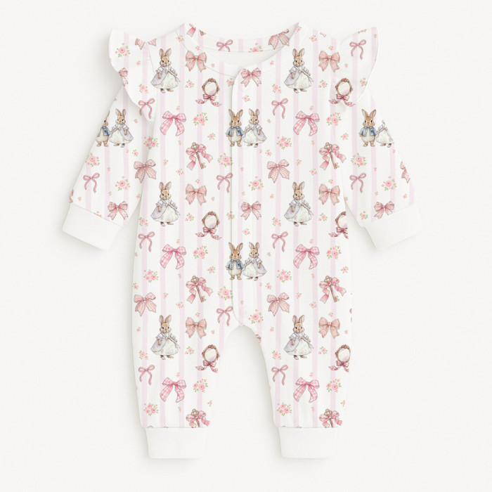 Ромпер з довгим рукавом i рюшками K070 LULU PINK