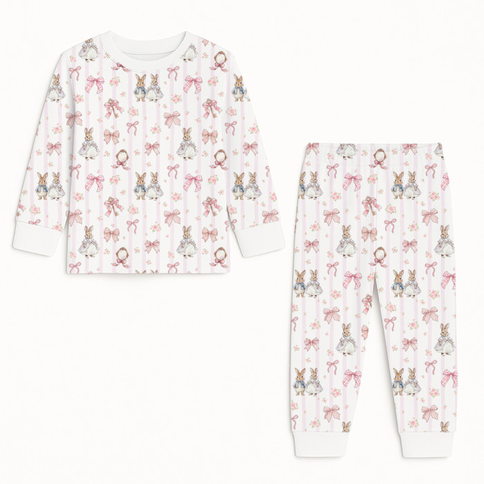 Дитяча піжама з довгим рукавом з 100% pima котона PJ001 LULU PINK
