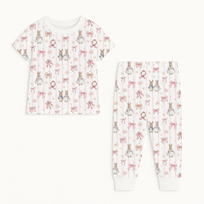 Пижама с принтом из хлопка Supima PJ008 LULU PINK