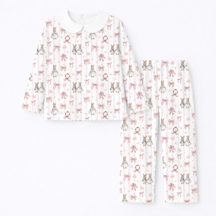 Дитяча піжама з комірцем 100% pima котона PJ020 LULU PINK