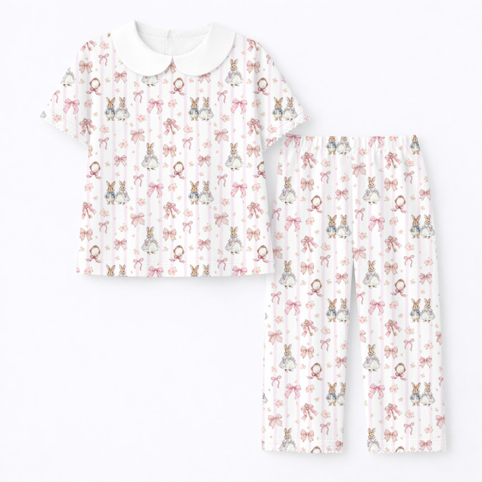 Дитяча піжама з комірцем 100% pima котона PJ021 LULU PINK