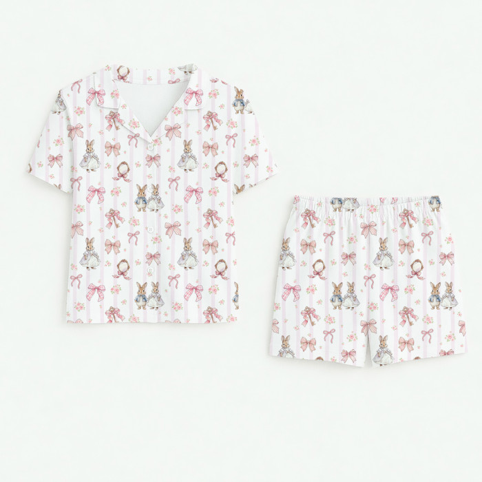 Дитяча піжама з коротким рукавом і шортами PJ023 LULU PINK