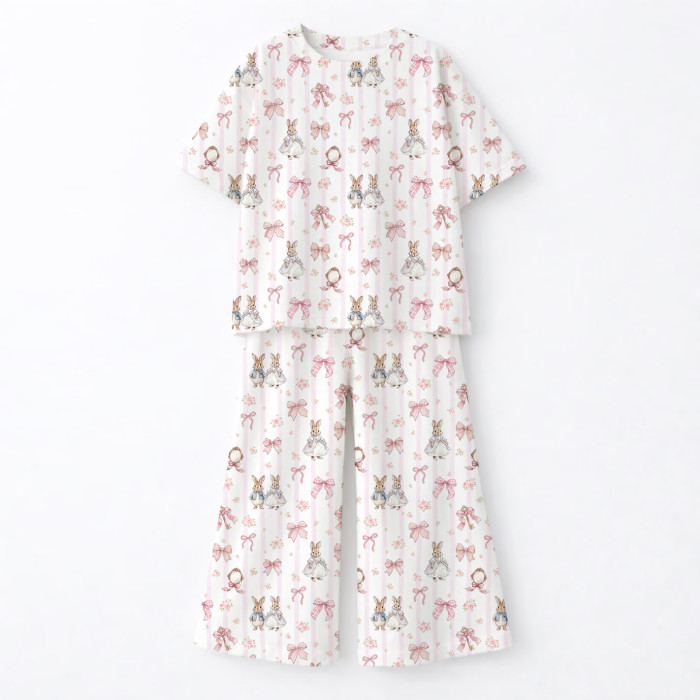 Дитячий сет з футболкою oversize та штанами палаццо PJ030 100% Pima Cotton