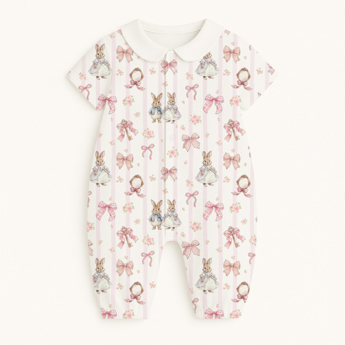 Длинный песочник с рукавами и воротником из хлопка Supima R017CL LULU PINK