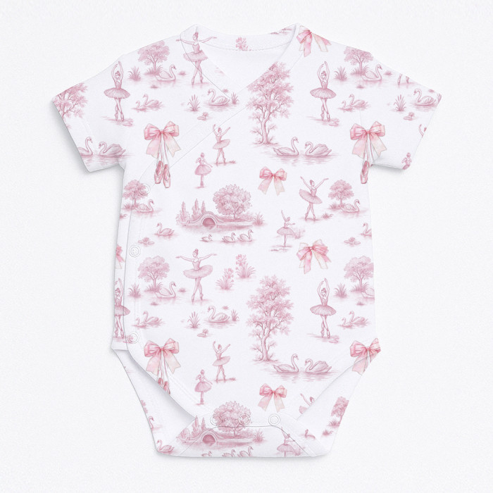 Боді Kimono з кортким рукавом для немовлят BSHL004  SWAN LAKE