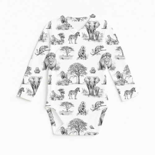 Боді Kimono з довгим рукавом для немовлят BLS004 WILD HORIZONT