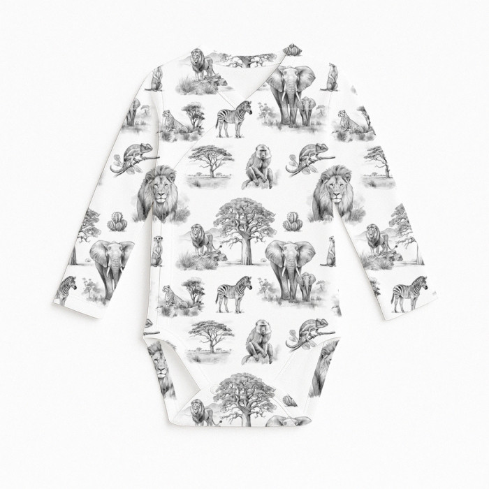 Боді Kimono з довгим рукавом для немовлят BLS004 WILD HORIZONT