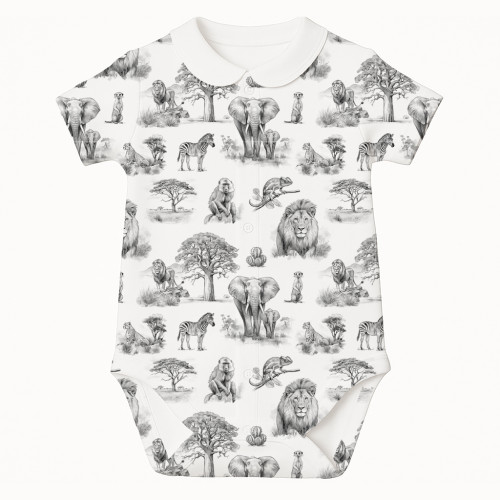Боди Передняя застежка с коротким рукавом и воротником для малышей BSHL009CL  WILD HORIZONT