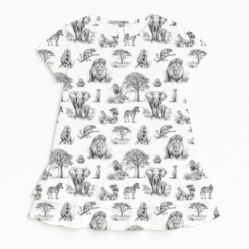 Платье с коротким рукавом и оборкой из хлопка Supima DR002 WILD HORIZONT