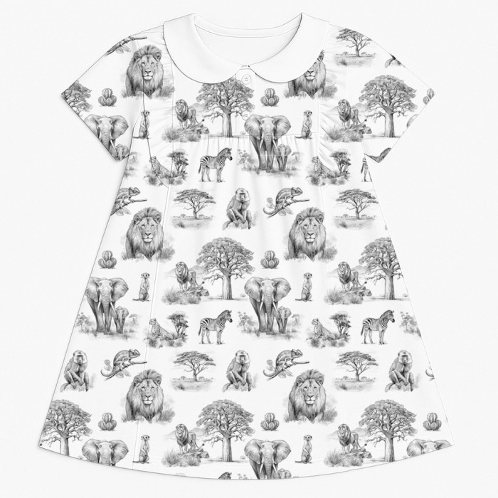 Сукня  з коротким рукавом і оборкою i комірцем з бавовни Supima DR018CL WILD HORIZONT