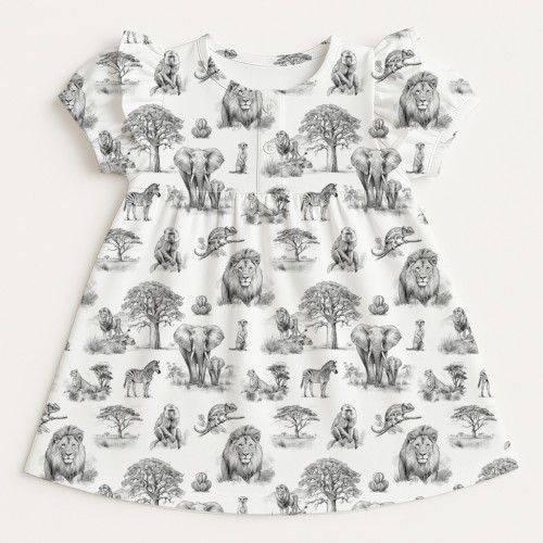 Платье с коротким рукавом и оборкой из хлопка Supima DR019 WILD HORIZONT