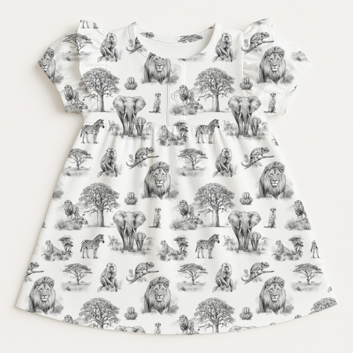 Платье с коротким рукавом и оборкой из хлопка Supima DR019 WILD HORIZONT