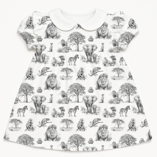 Платье с коротким рукавом и оборкой из хлопка Supima DR019CL WILD HORIZONT