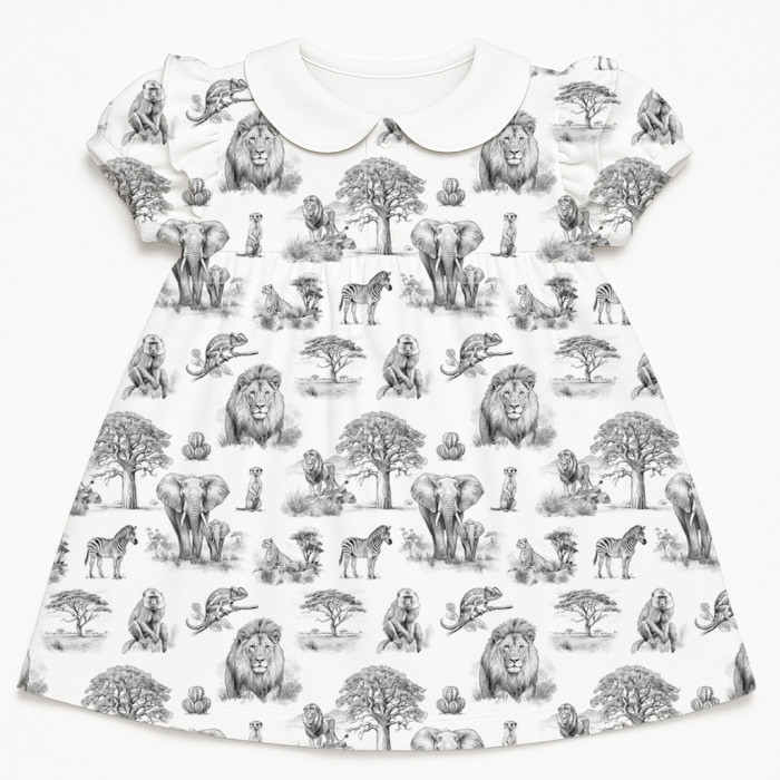Сукня  з коротким рукавом і оборкою з бавовни Supima DR019CL WILD HORIZONT