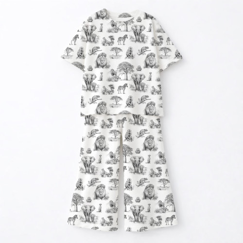 Детский сет с футболкой оверсайз и брючками палаццо  PJ030 100% Pima Cotton