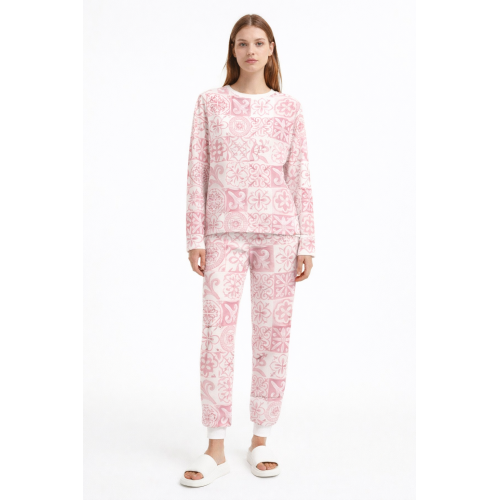 Взрослая пижама с Длинным рукавом из хлопка Supima PW101  AMALFI PINK