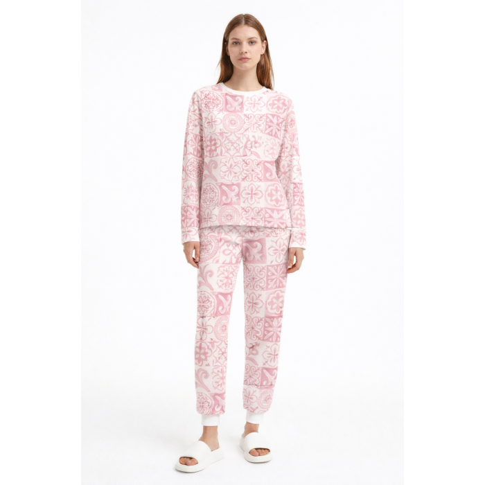Взрослая пижама с Длинным рукавом из хлопка Supima PW101  AMALFI PINK