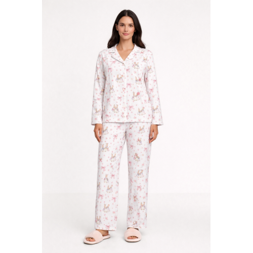 Жіноча класична піжама з англійським коміром та застібкою PW122  LULU PINK