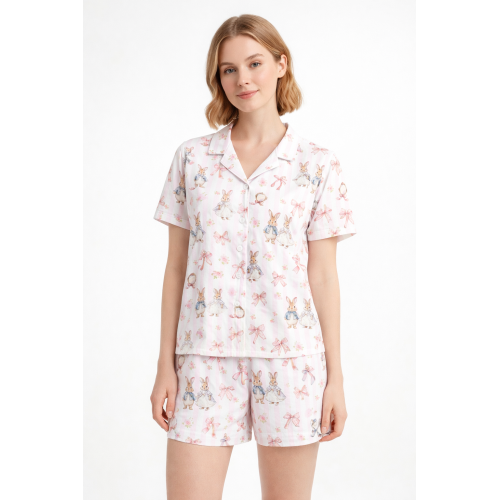 Жіноча класична піжама з англійським коміром та застібкою PW123  LULU PINK