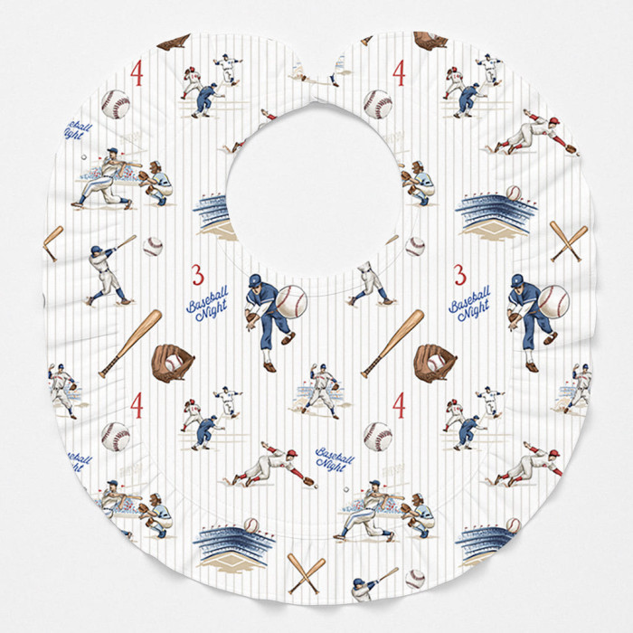 Слюнявчик з обробкою рюшкой BIB006 BASEBALL