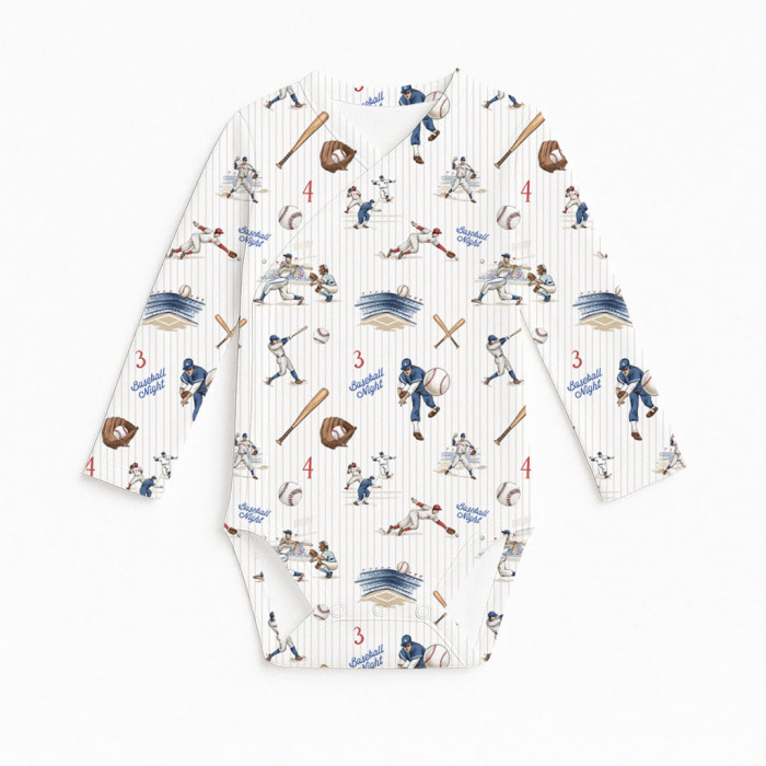 Боді Kimono з довгим рукавом для немовлят BLS004 BASEBALL