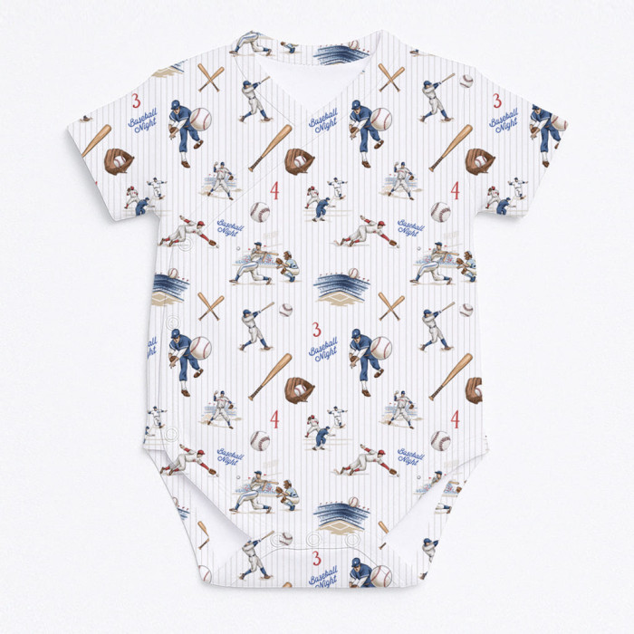 Боді Kimono з кортким рукавом для немовлят BSHL004  BASEBALL
