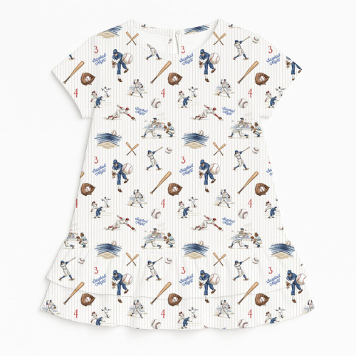 Сукня  з коротким рукавом і оборкою з бавовни Supima DR002 BASEBALL