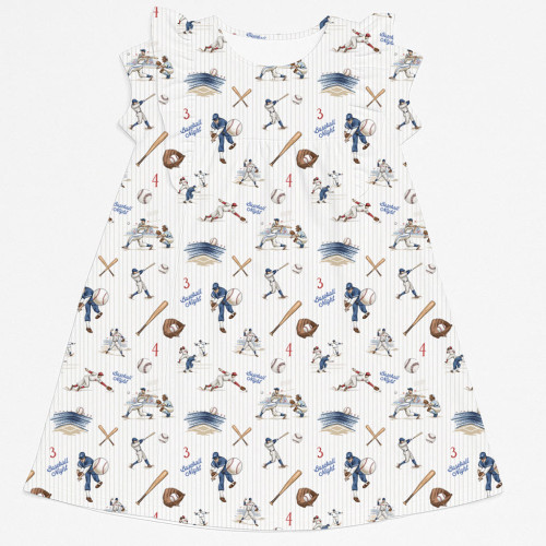Сукня  з коротким рукавом і оборкою з бавовни Supima DR018 BASEBALL