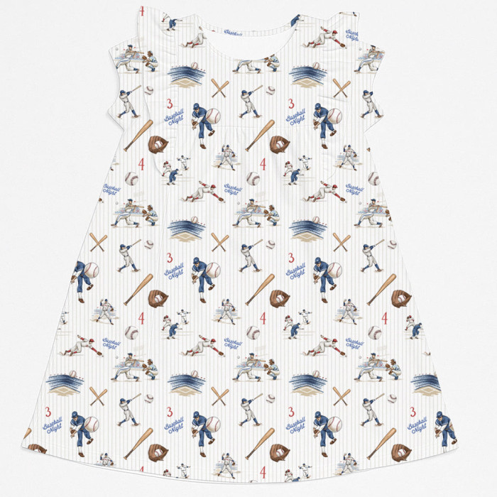 Сукня  з коротким рукавом і оборкою з бавовни Supima DR018 BASEBALL