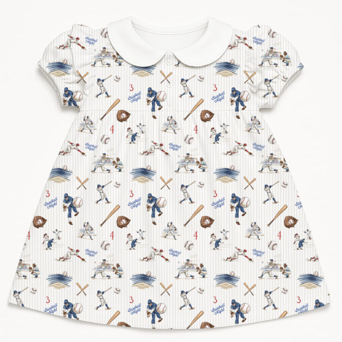 Сукня  з коротким рукавом і оборкою з бавовни Supima DR019CL BASEBALL