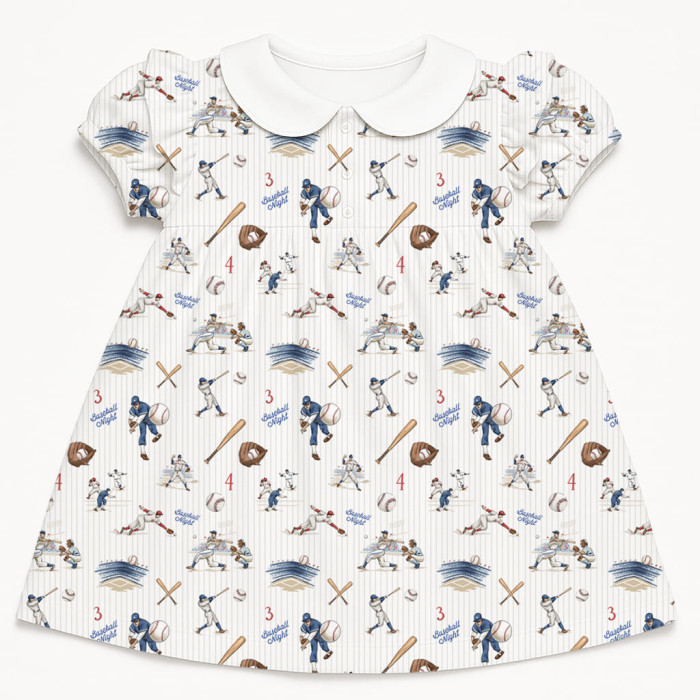 Сукня  з коротким рукавом і оборкою з бавовни Supima DR019CL BASEBALL