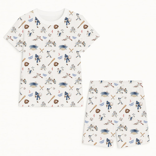 Комфортный комплект из органического Pima коттона с коротким рукавом PJ005 BASEBALL